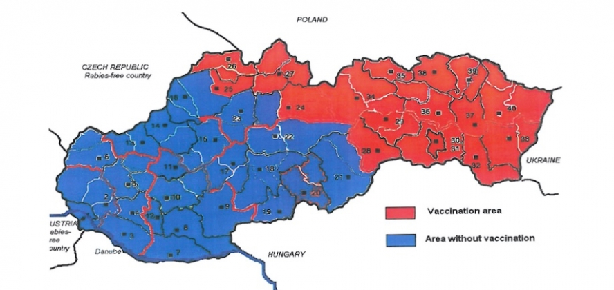 Terytorium na którym wykładama będzie szczepionka przeciwko wściekliźnie dla lisów wolno żyjących.